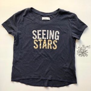 abercrombie kids Girls Metallic Seeing Stars Graphic Tee